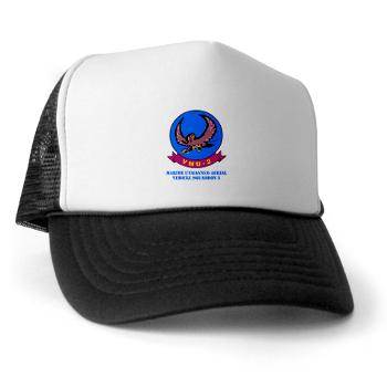 MUAVS2 - A01 - 02 - Marine Unmanned Aerial Vehicle Squadron 2 (VMU-2) with Text - Trucker Hat
